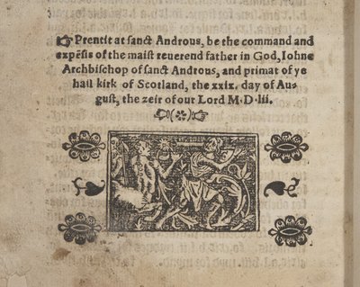 Fol 207 Verso, from The Catechisme, 1552 by Scottish School